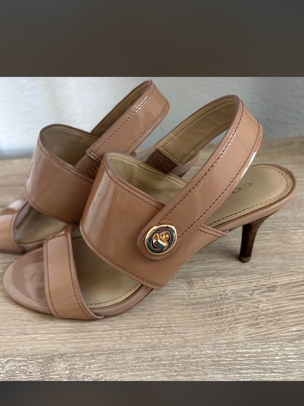 Coach Nude Marla Slingback Heels